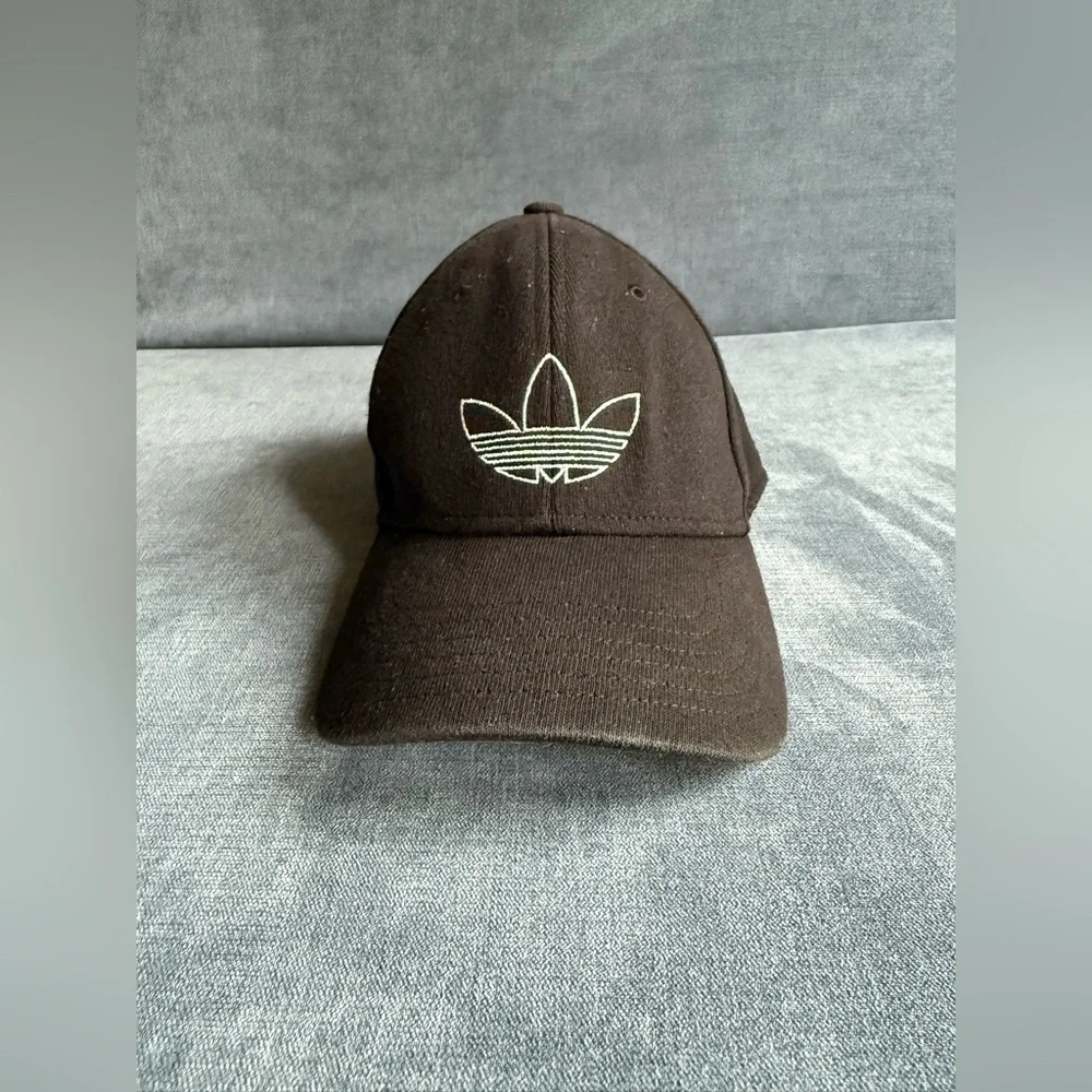 Adidas Originals Classic Outline Logo Black Structured Snap Back Hat One Size